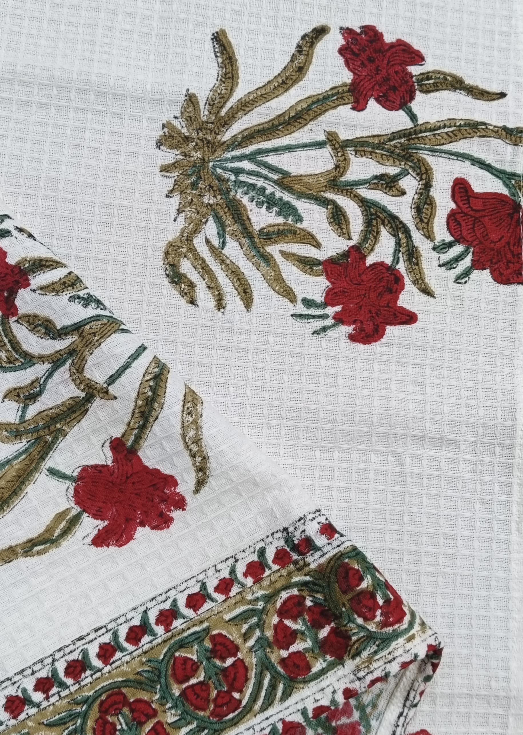 Gift Set - Handblock Printed Towels - 1 Bath + 2 Hand Towels
