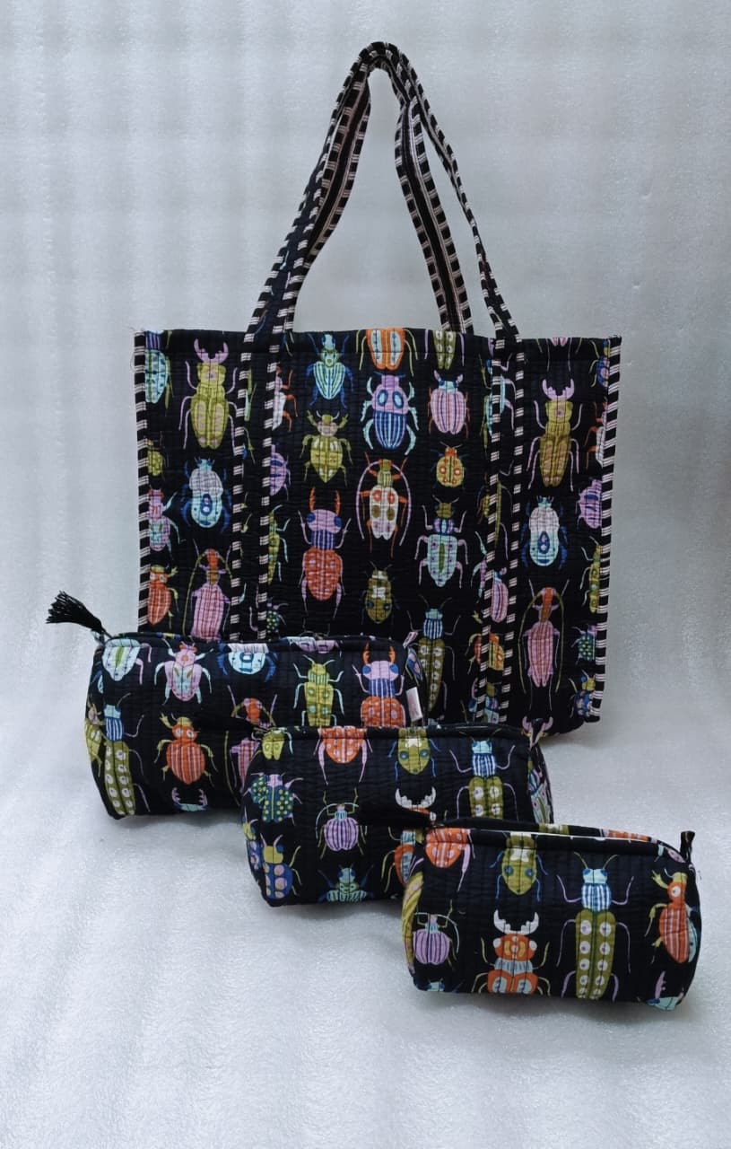 Tote Bag with set of 3 Pouches