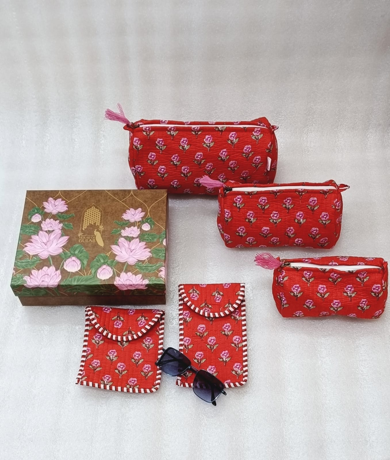 Set of 5 Utility Pouches (3 Makeup Pouches, 1 Sunglass Pouch, 1 Sanitary Napkin Pouch)