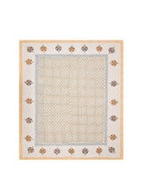 Cream-Coloured Ethnic Printed Cotton Double Bed Covers With Pillow Covers