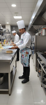 Cotton Unisex 1 Apron with 2 Microwave Gloves, 1 Roti Cover & 1 Microwave Pot Holder Trivets