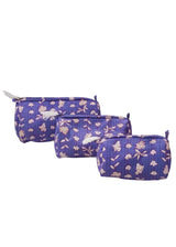 Set of 3 cosmetic bag/pouches with waterproof lining