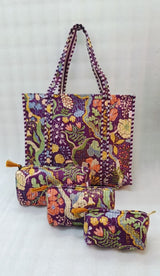 Tote Bag with set of 3 Pouches