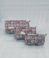 Set of 3 cosmetic bag/pouches with waterproof lining