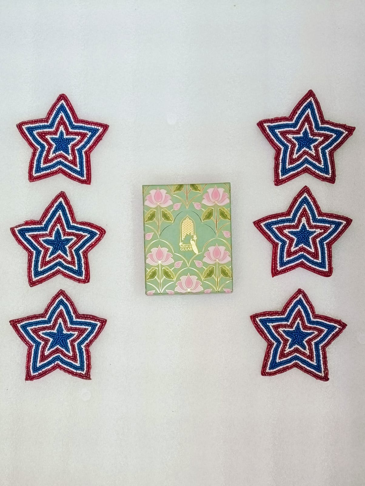 Diwali Gift Box – Set of 6 Handcrafted Beaded Coasters