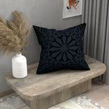 Handmade cotton applique work cushion cover - 16 X16 Inches