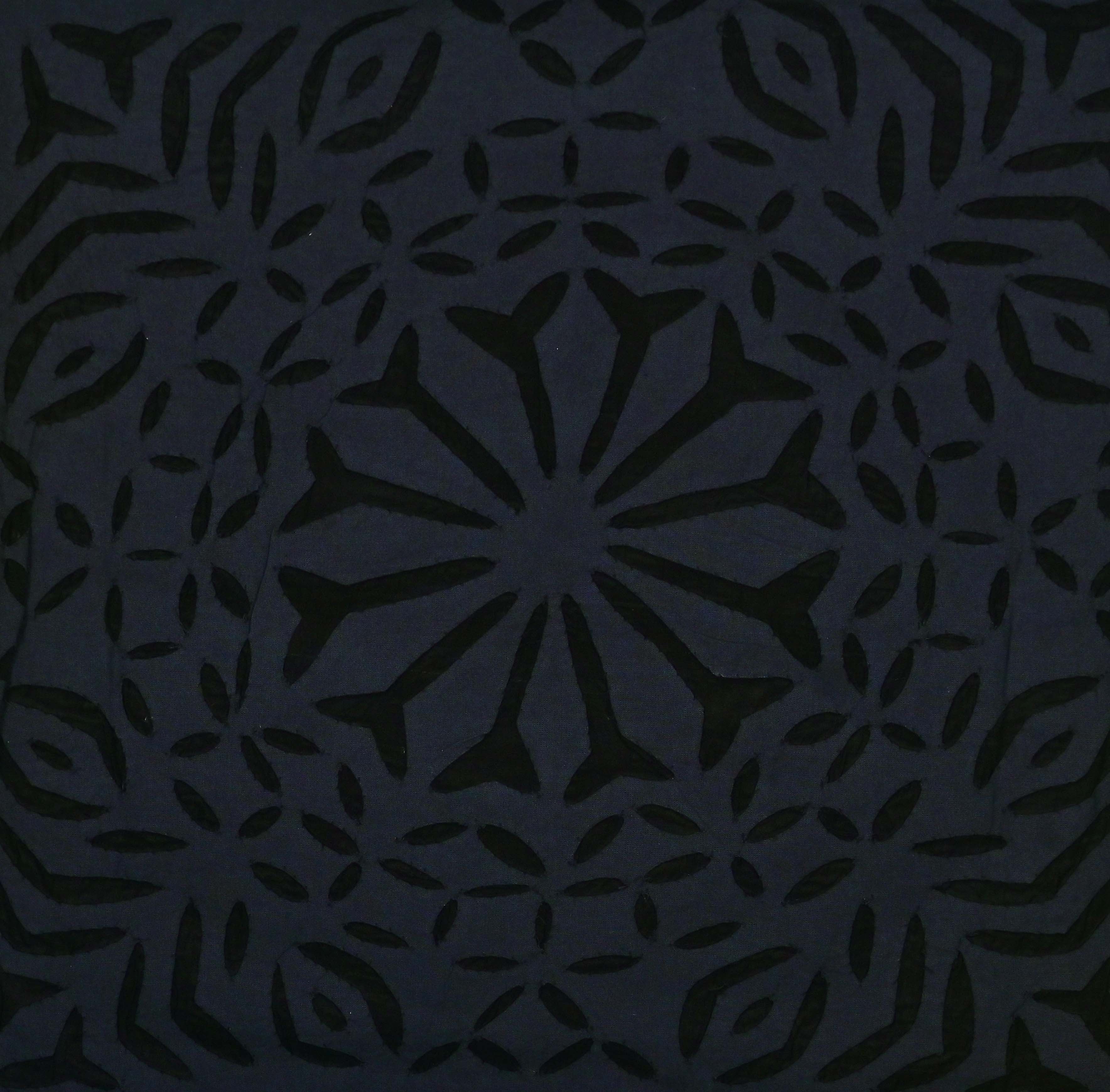 Handmade cotton applique work cushion cover - 16 X16 Inches