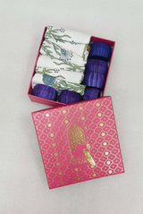 Gift Box with 6 Cotton napkin & wooden napkin rings