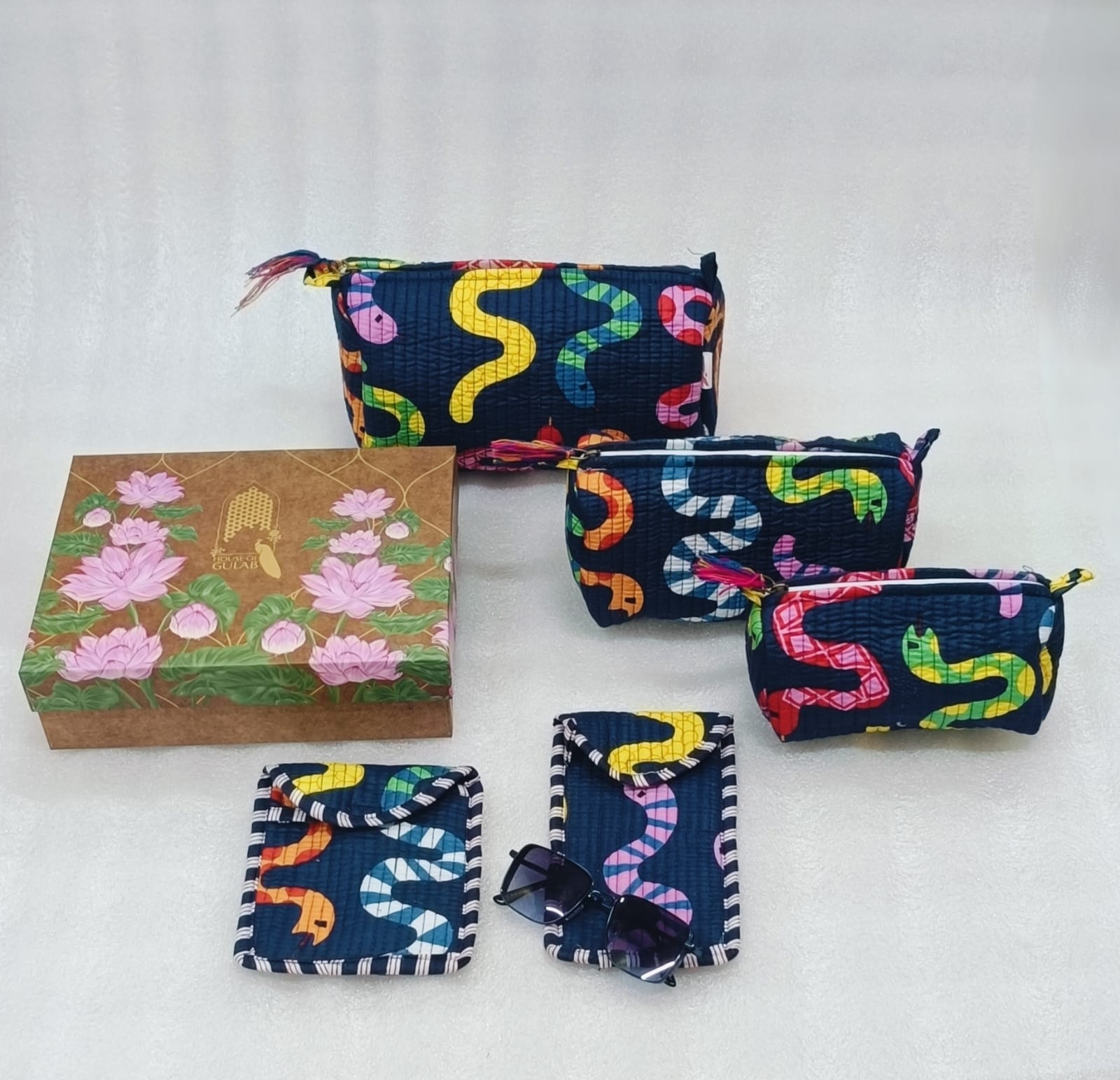 Set of 5 Utility Pouches (3 Makeup Pouches, 1 Sunglass Pouch, 1 Sanitary Napkin Pouch)