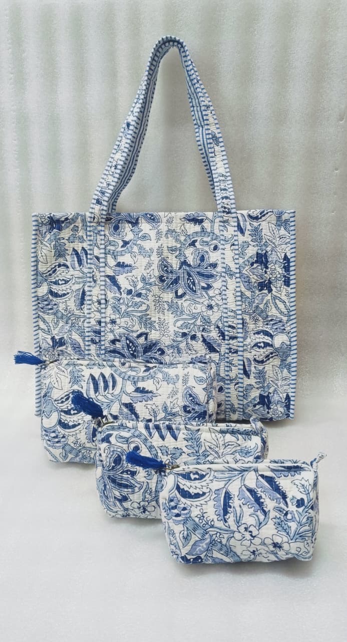 Tote Bag with set of 3 Pouches