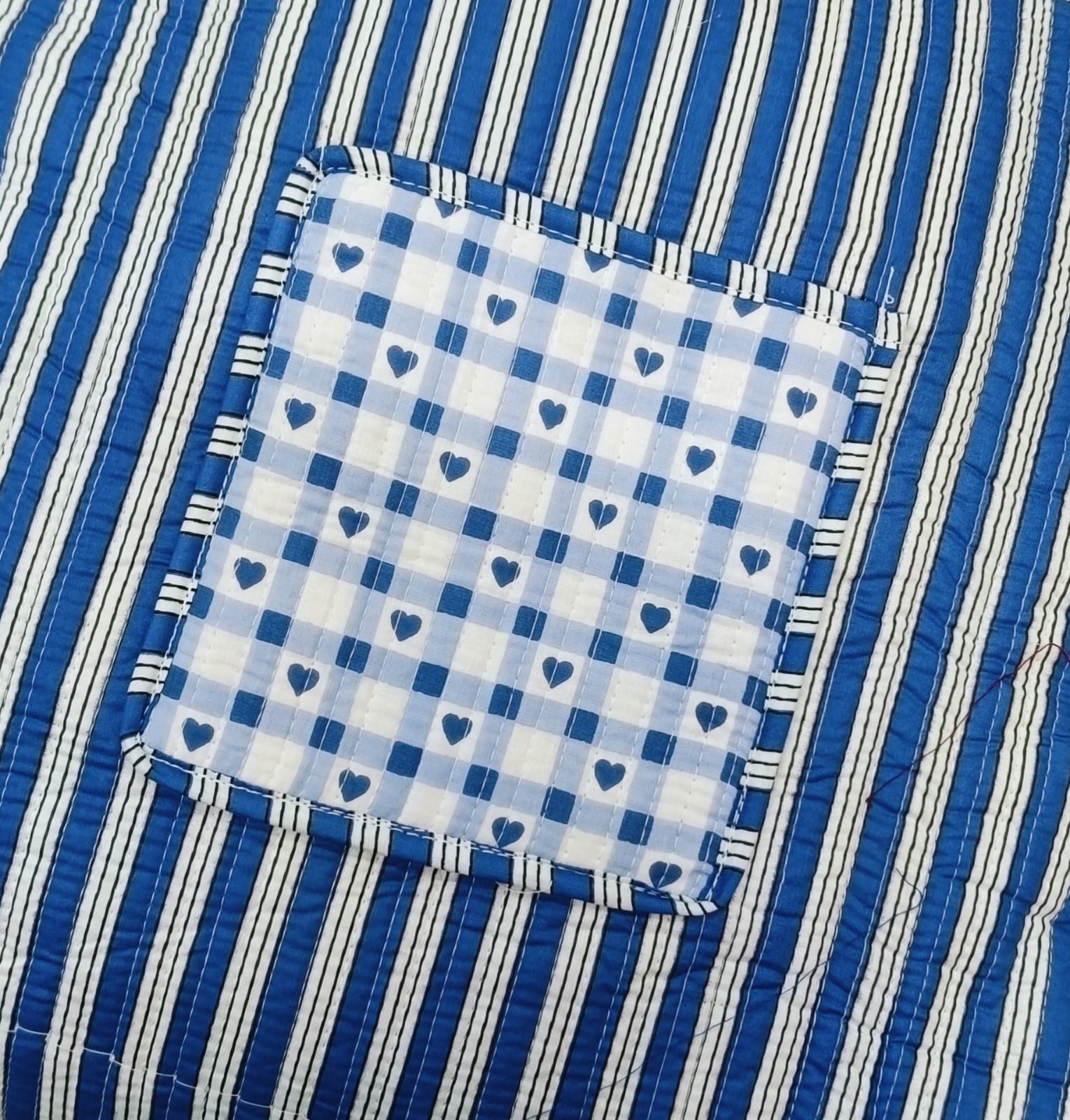 Handblock Printed Quilted Tote Bag without zip/button 17x18x 6 inches