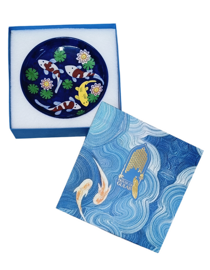 Gift Box with Handmade Jaipur Blue Pottery Plate - 10 inch diameter