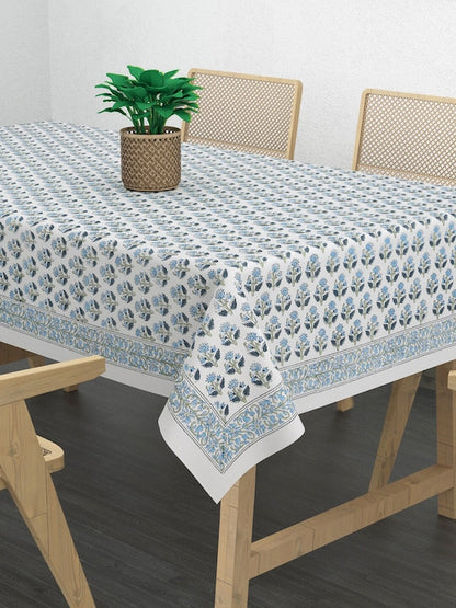 Handblock printed Canvas Cotton Table Cloth 60X90 Inches - 6 Seater Dining Table