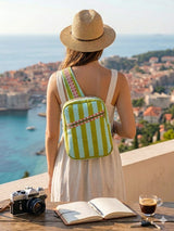 Handcrafted Quilted Cotton One Strap Backpack - 12x9.5x4.5 Inches