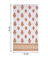 Cotton Handblock Printed Cotton Door/Window Curtain - 1piece - 7ft