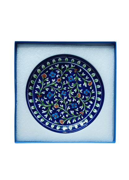 Gift Box with Handmade Jaipur Blue Pottery Plate - 10 inch diameter