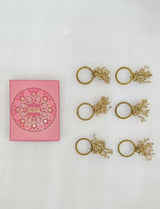 Handcrafted Fancy Beaded Napkin Ring Set of 6 – Perfect for Dining & Parties