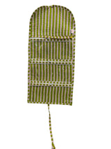 Handcrafted Travel Jewelry Organizer Roll | Artisan Fabric Jewelry Pouch