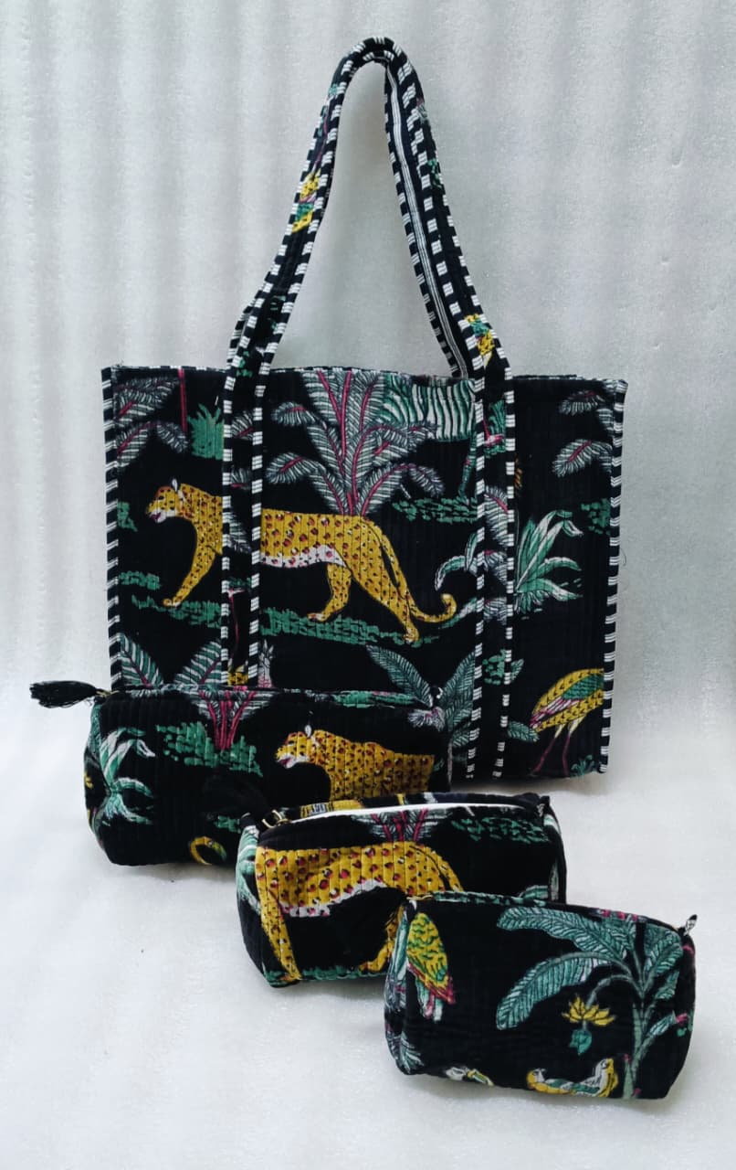 Tote Bag with set of 3 Pouches