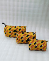 Set of 3 cosmetic bag/pouches with waterproof lining