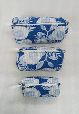 Set of 3 cosmetic bag/pouches with waterproof lining