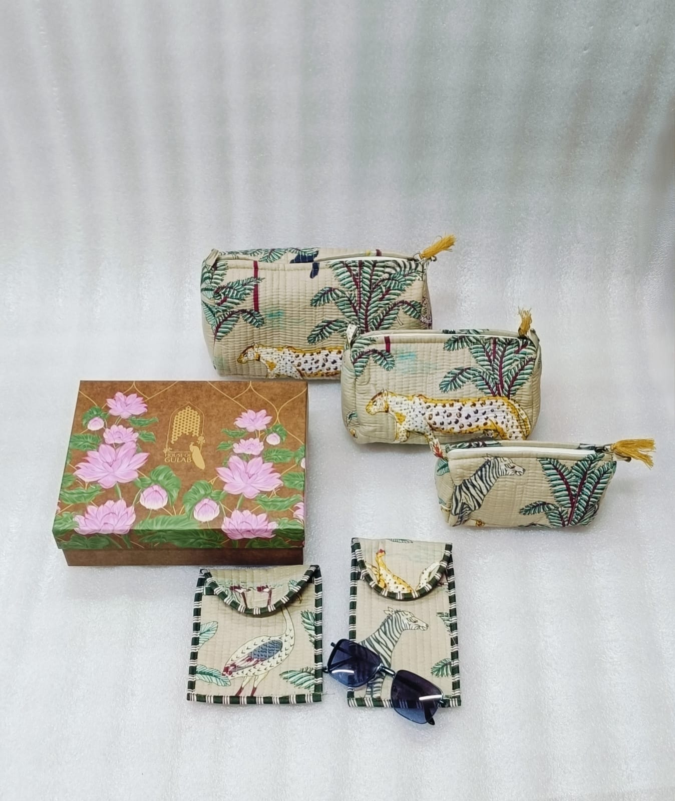 Set of 5 Utility Pouches (3 Makeup Pouches, 1 Sunglass Pouch, 1 Sanitary Napkin Pouch)