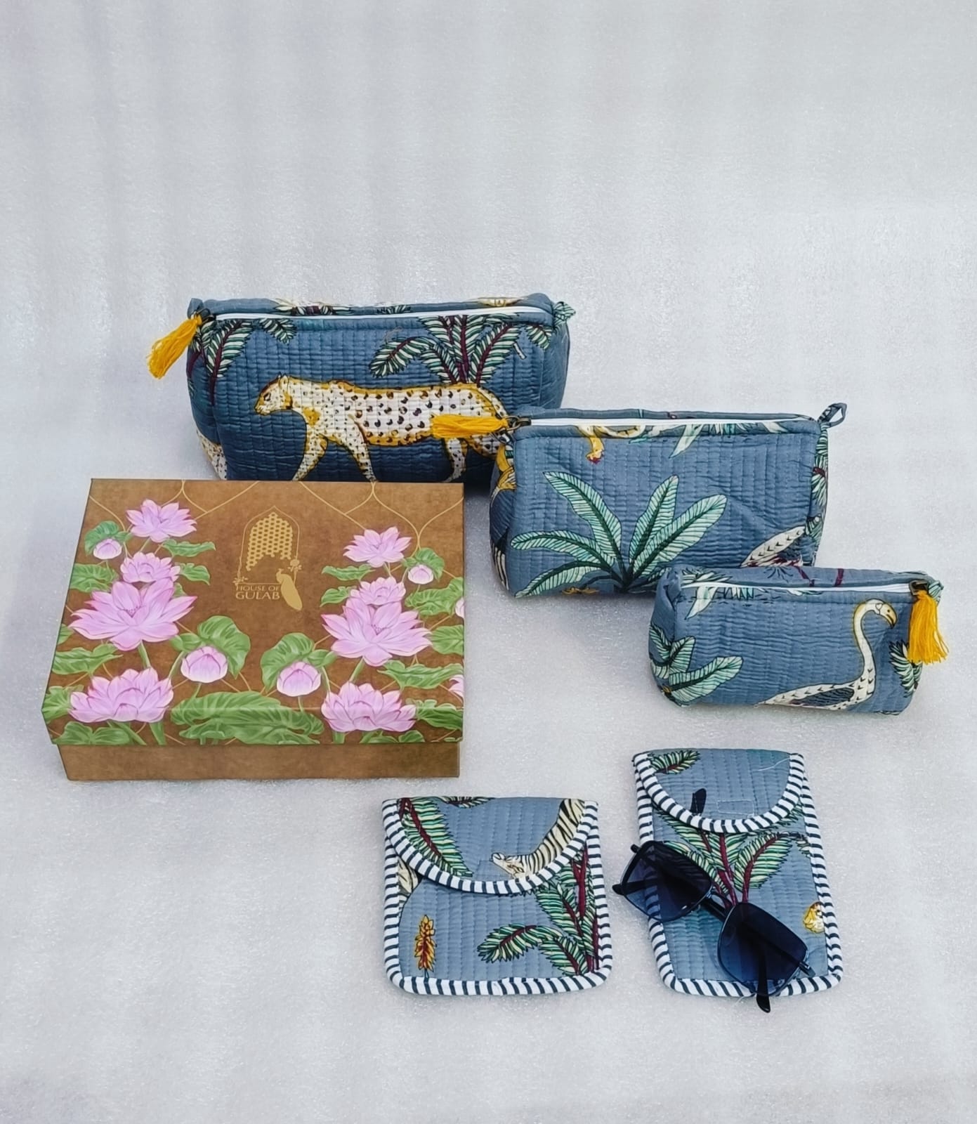 Set of 5 Utility Pouches (3 Makeup Pouches, 1 Sunglass Pouch, 1 Sanitary Napkin Pouch