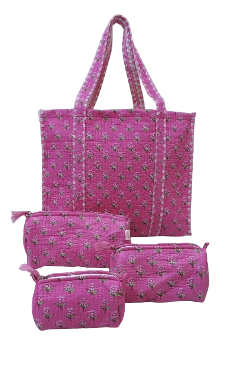 Tote Bag with set of 3 Pouches
