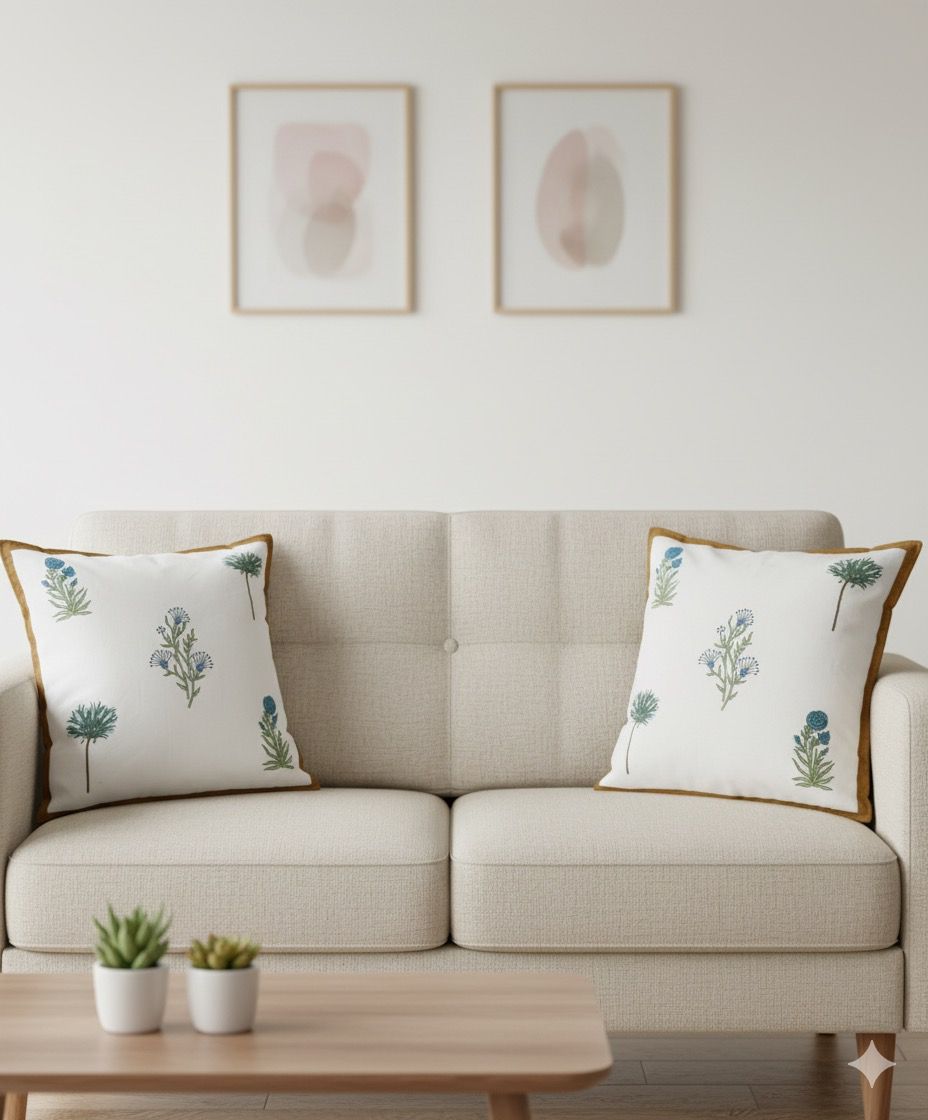 Set of 2 Cotton Cushion Covers