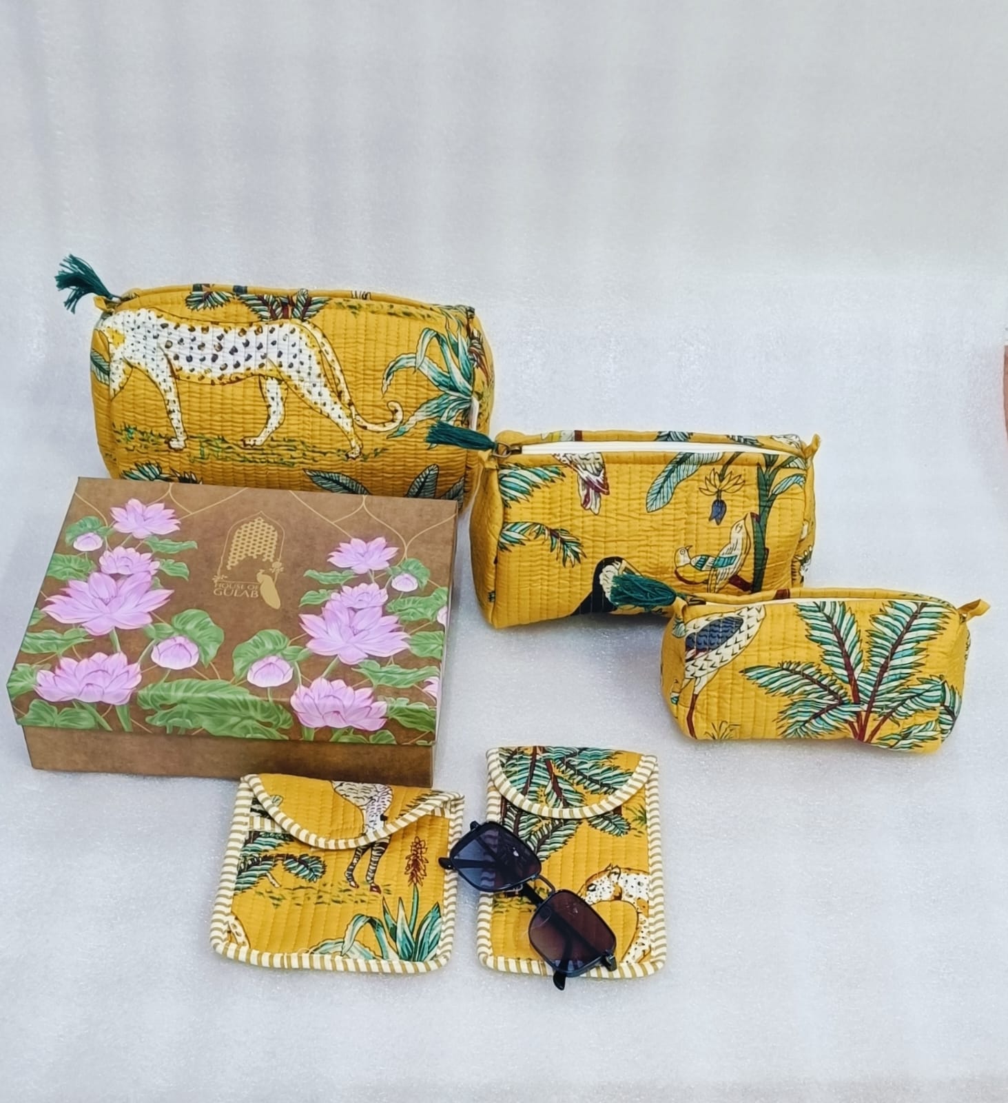 Set of 5 Utility Pouches (3 Makeup Pouches, 1 Sunglass Pouch, 1 Sanitary Napkin Pouch