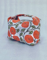 Quilted Block Printed Hobo Pouch with Zip closure and Snap Button