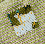 Handblock Printed Quilted Tote Bag with concealed zip ( 17x18x 6 inches)