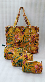 Cotton Tote Bag with Zip & Pouch Combo