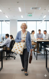 Handblock Printed Quilted Tote Bag without zip/button 17x18x 6 inches