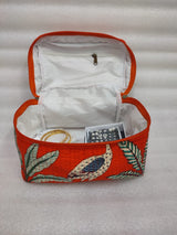 Handcrafted Quilted Makeup Organizer Bag | Cosmetic & Travel Vanity Case - 9x6.5x6.2 inches