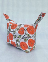 Quilted Block Printed Hobo Pouch with Zip closure and Snap Button
