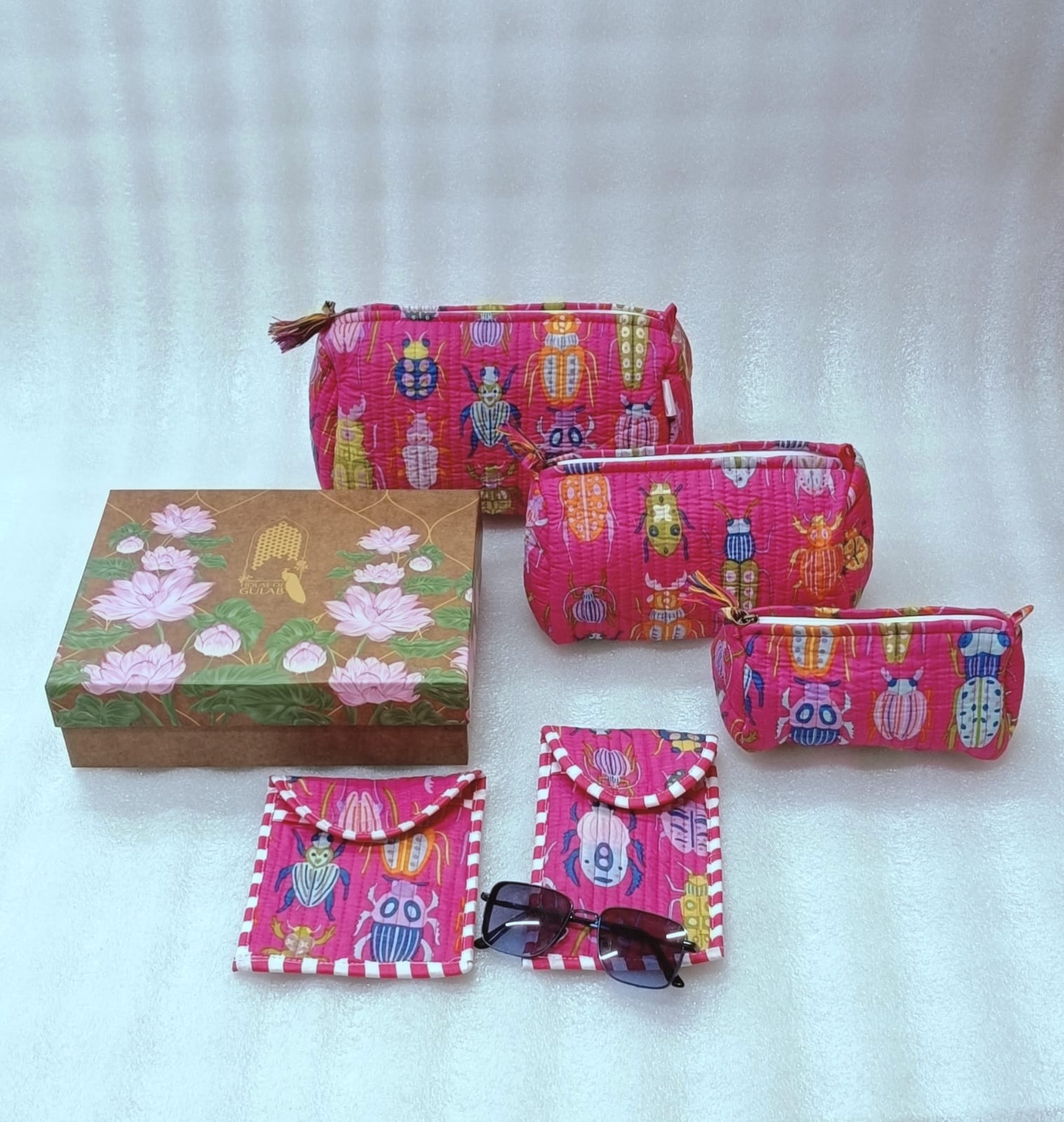 Set of 5 Utility Pouches (3 Makeup Pouches, 1 Sunglass Pouch, 1 Sanitary Napkin Pouch)