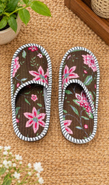 Home Wear Soft Fabric Fabric Slippers For Adults with Rubber Sole | Free Size