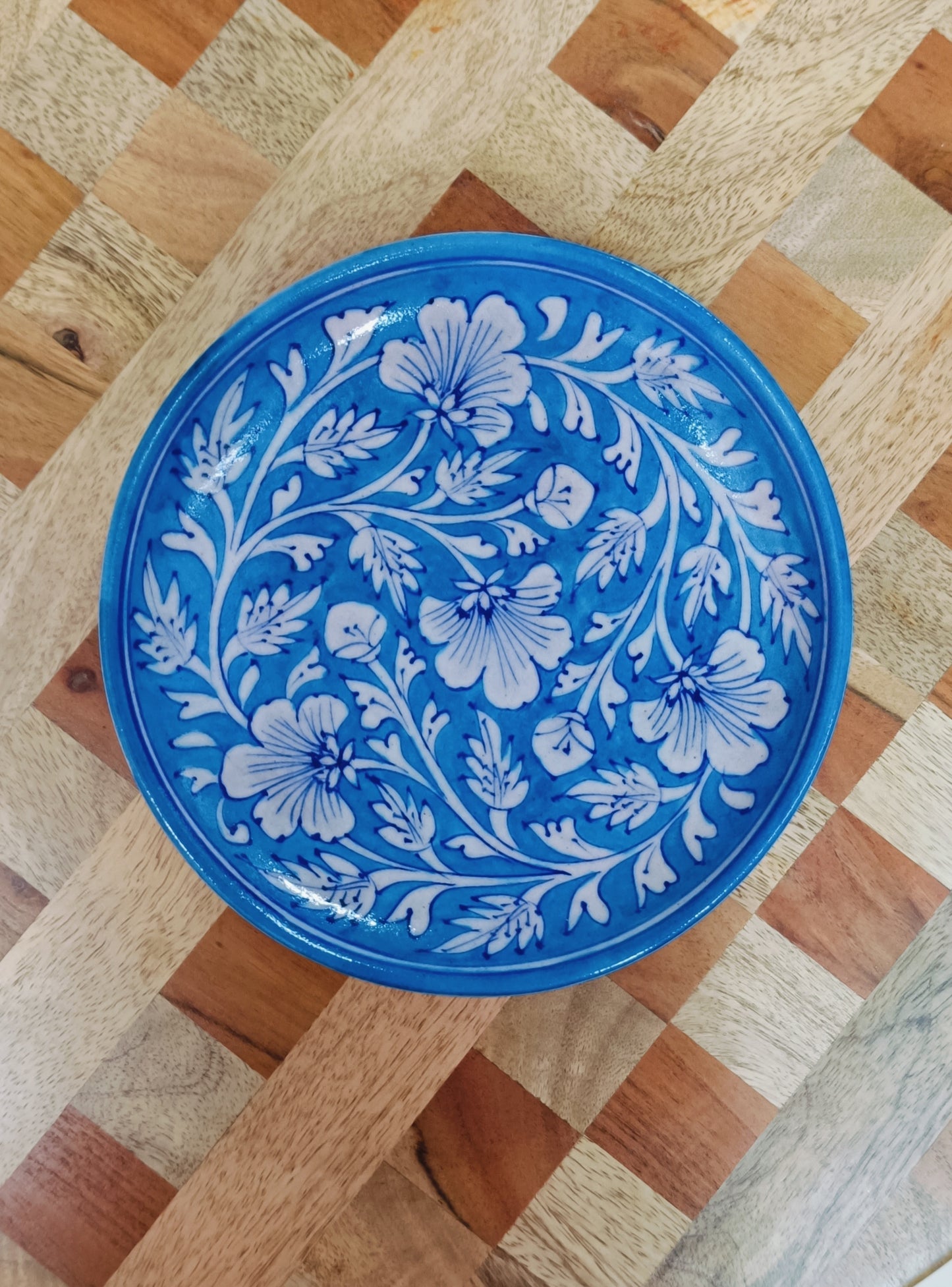 Gift Box with Handmade Jaipur Blue Pottery Plate - 8 inch diameter