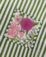 Handblock Printed Quilted Tote Bag without zip/button 17x18x 6 inches