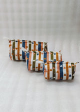 Set of 3 cosmetic bag/pouches with waterproof lining