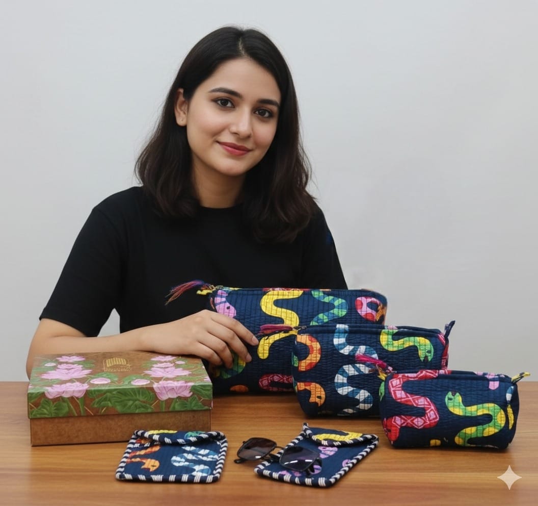 Set of 5 Utility Pouches (3 Makeup Pouches, 1 Sunglass Pouch, 1 Sanitary Napkin Pouch)