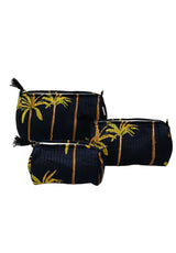 Set of 3 cosmetic bag/pouches with waterproof lining