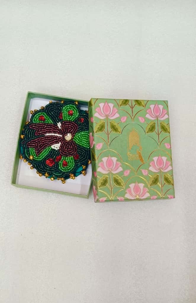 Diwali Gift Box – Set of 6 Handcrafted Beaded Coasters