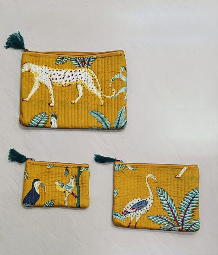 Set of 3 cosmetic Flat pouches