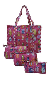 Tote Bag with set of 3 Pouches