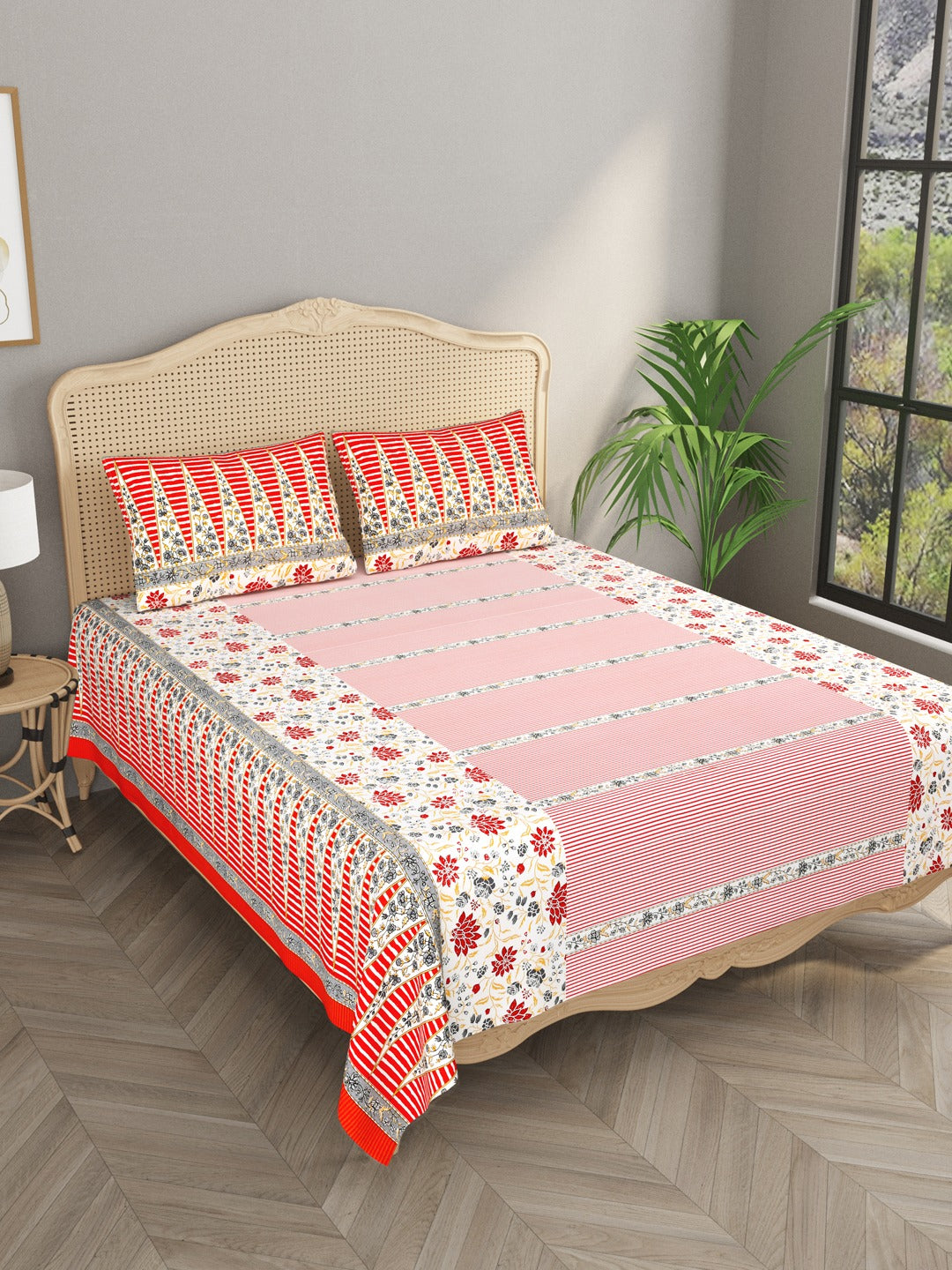 Super King Bedsheet with 2 Pillow Covers
