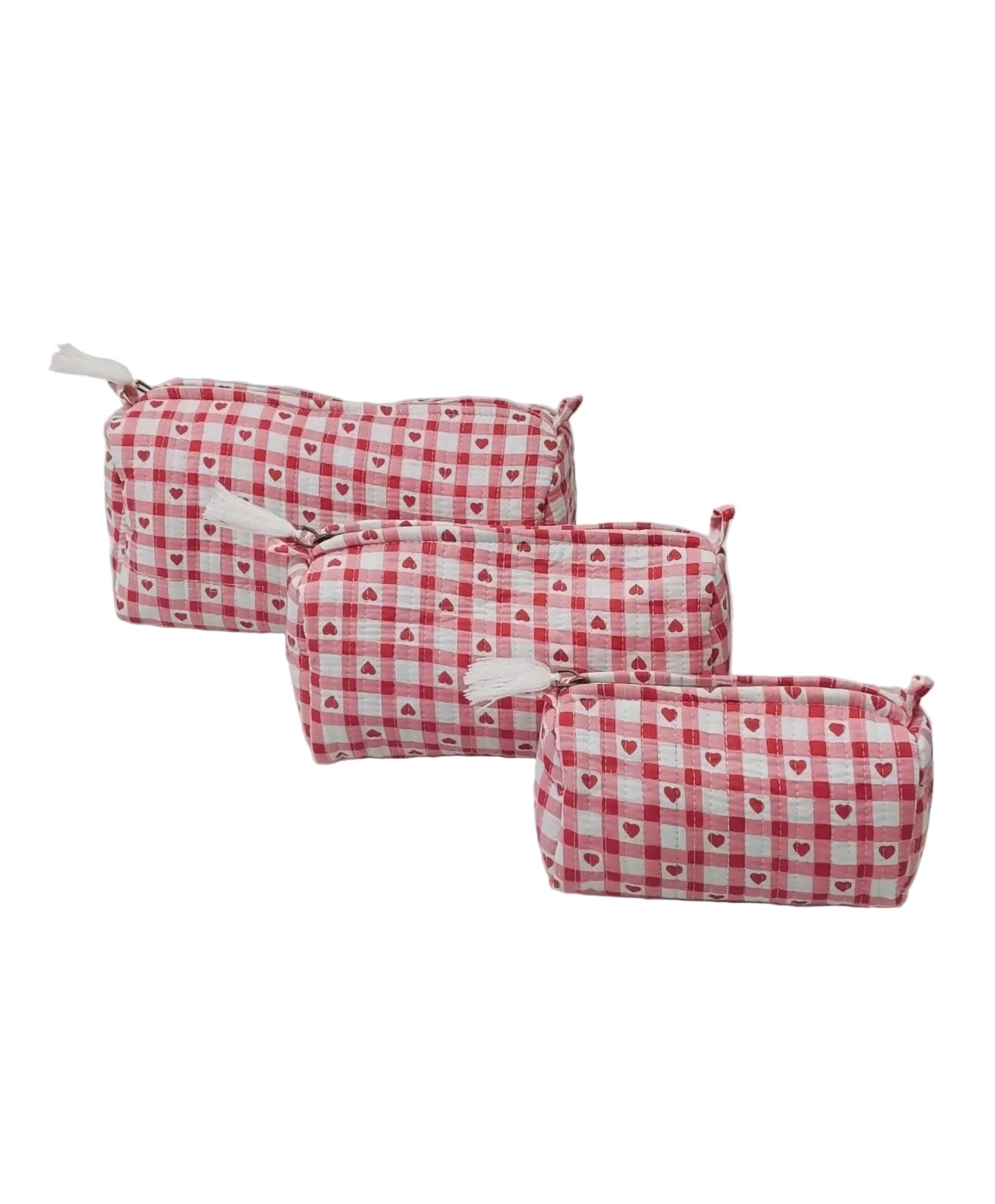 Set of 3 cosmetic bag/pouches with waterproof lining