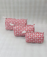 Set of 3 cosmetic bag/pouches with waterproof lining