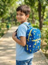 Handblock Printed Cotton Kids’ School Backpack with Front Zip Pocket